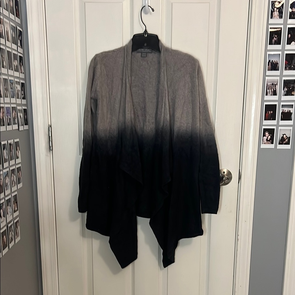 Barefoot Dreams Chic Lite Calypso Draped Open Front Cardigan in Pewter Midnight